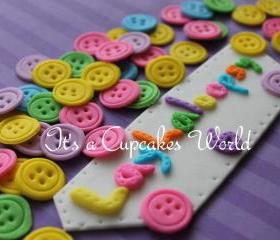 36 BUTTON DOLL CAKE TOPPER