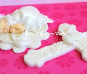 1 Baby Christening Fondant Boy/Girl Topper